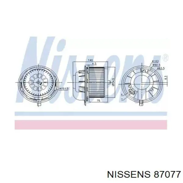 Motor del ventilador trasero del calefactor 95557206101 VAG
