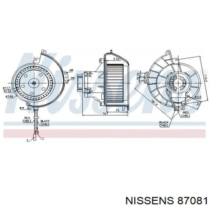 87081 Nissens Ventilador de habitáculo