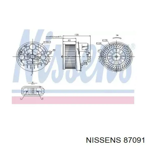 87091 Nissens motor eléctrico, ventilador habitáculo