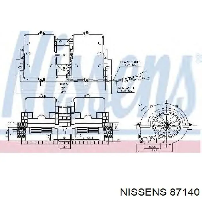 Ventilador de calefacción Nissens 87140 precio, desde 88,57 EUR