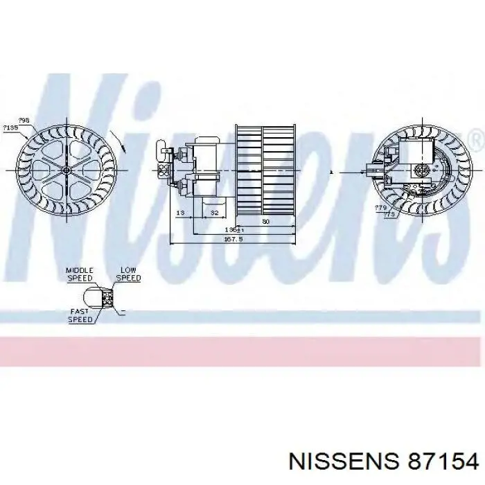 87154 Nissens motor eléctrico, ventilador habitáculo