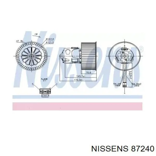 Ventilador habitáculo 87240 Nissens