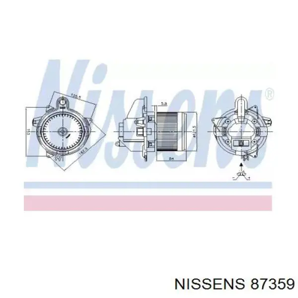 87359 Nissens conjunto carcasa de ventilador de la estufa (calentador interno)