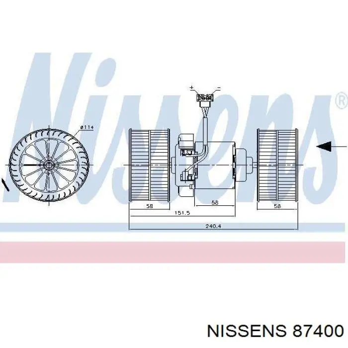 Ventilador de calefacción Nissens 87400 precio, desde 126,19 EUR