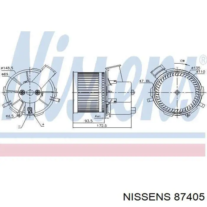 87405 Nissens motor eléctrico, ventilador habitáculo