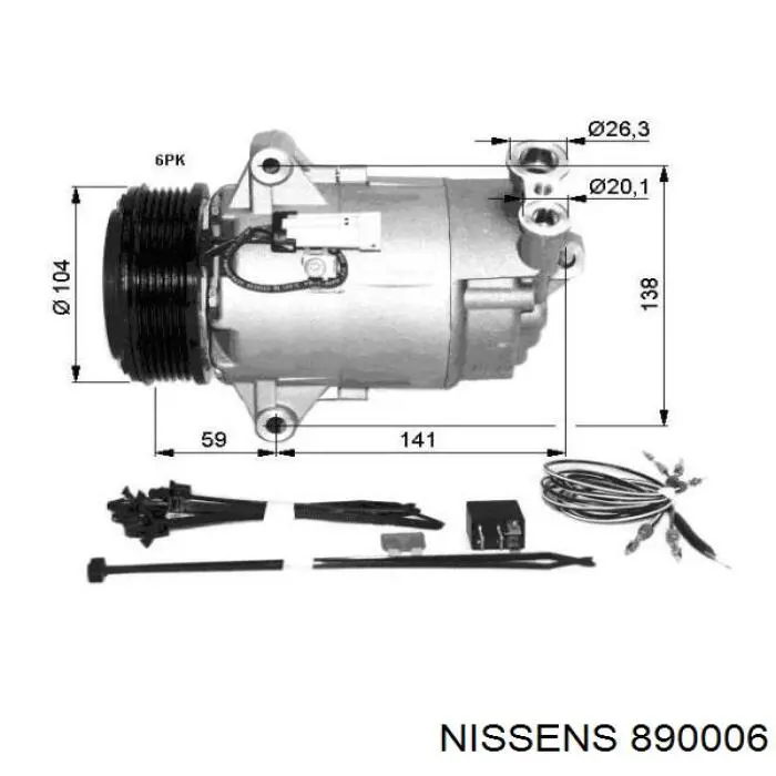 Comprar 890006 Nissens Compresor de aire acondicionado coche