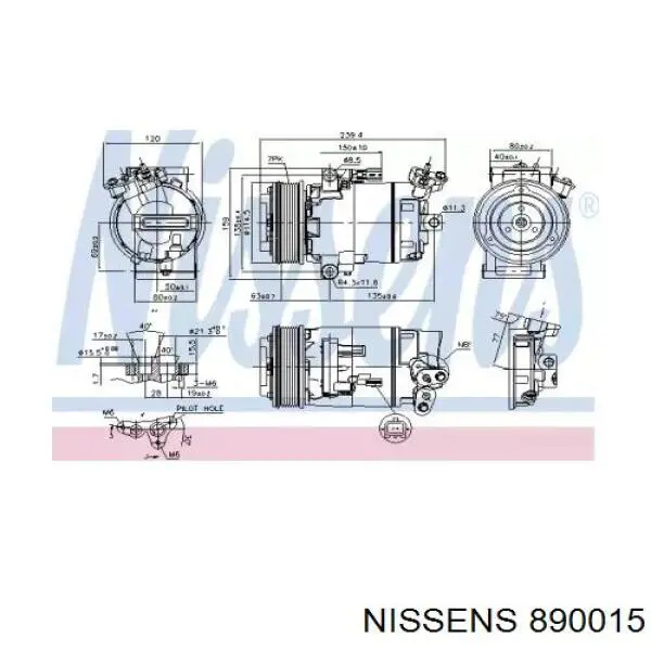 Compresor ac Nissens 890015 precio, desde 290,01 EUR