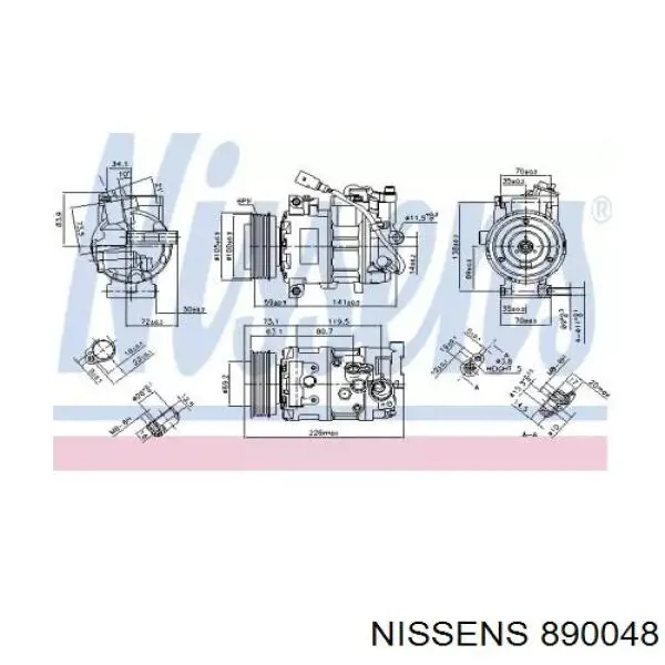 890048 Nissens compresor de aire acondicionado