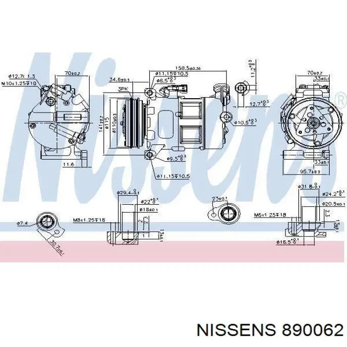 890062 Nissens compresor de aire acondicionado