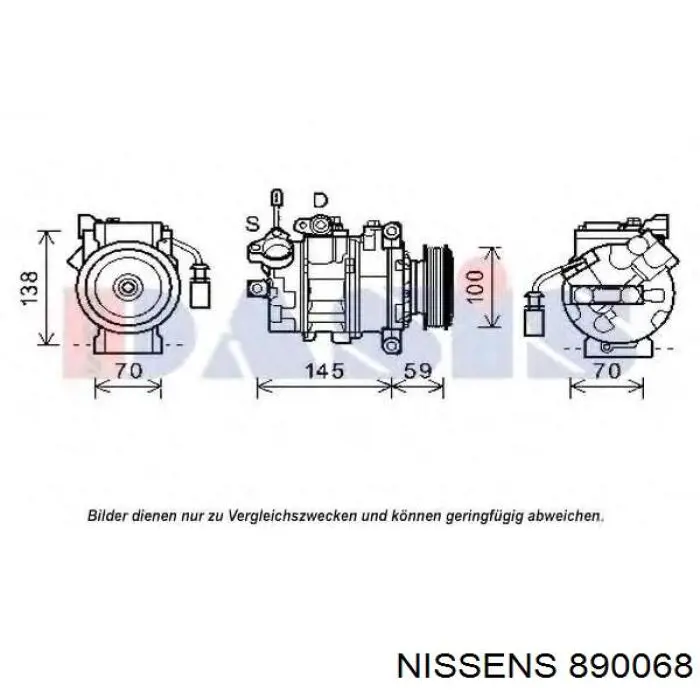 890068 Nissens compresor de aire acondicionado