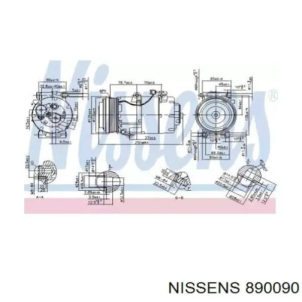 890090 Nissens compresor de aire acondicionado