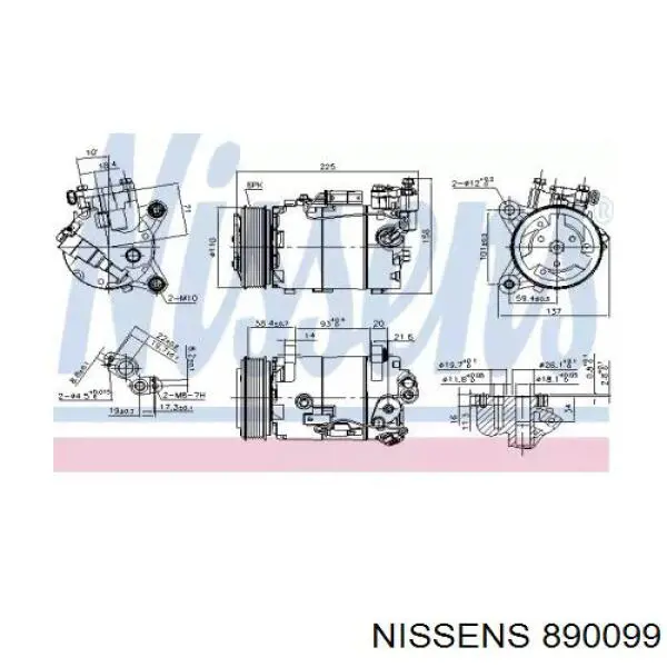 890099 Nissens compresor de aire acondicionado