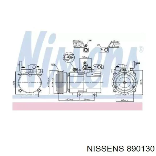 890130 Nissens compresor de aire acondicionado