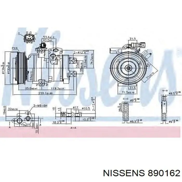 890162 Nissens compresor de aire acondicionado