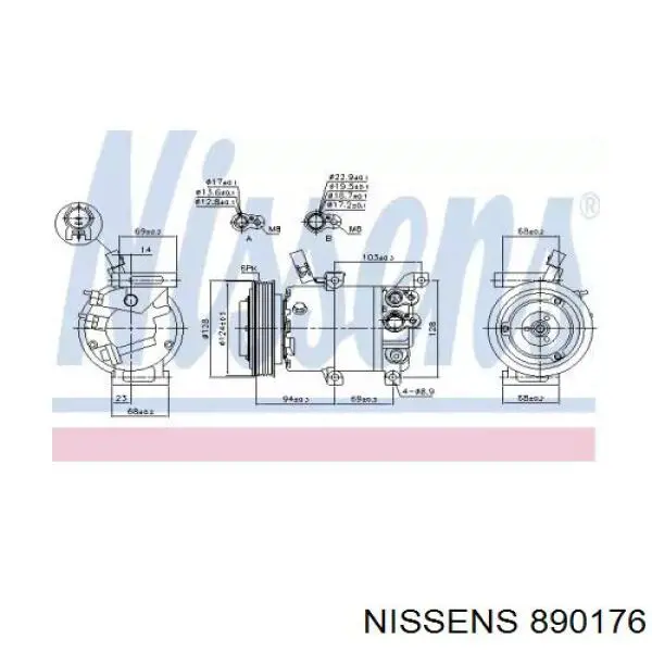 890176 Nissens compresor de aire acondicionado