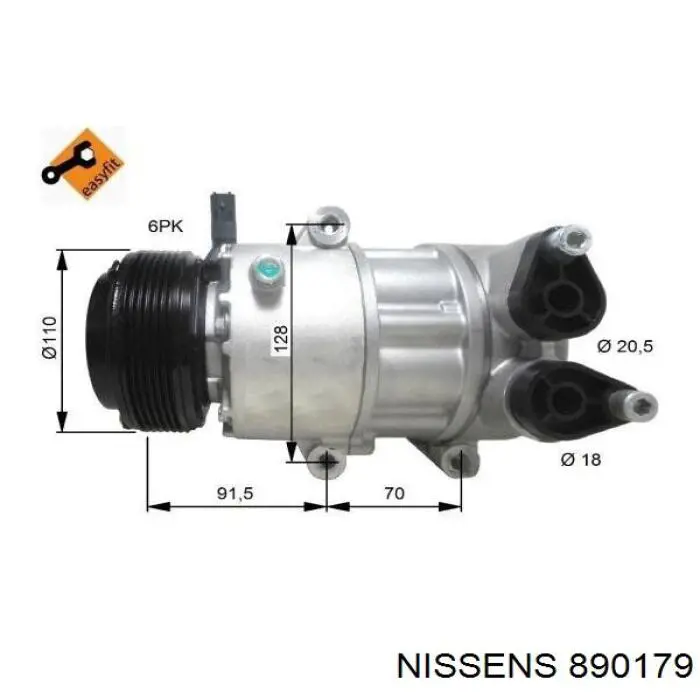 890179 Nissens compresor de aire acondicionado