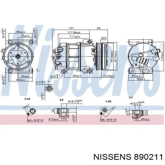 890211 Nissens compresor de aire acondicionado