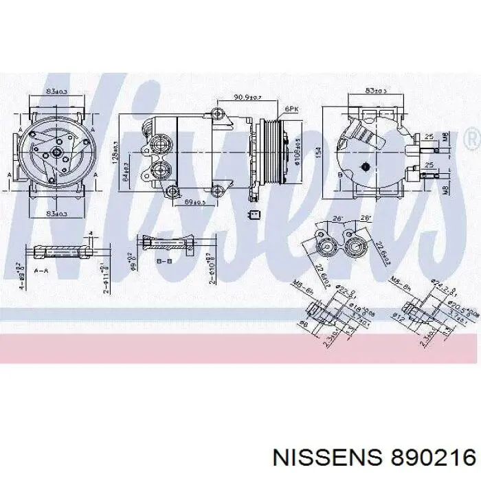 3219KS-6 Polcar compresor de aire acondicionado