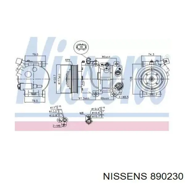 Compresor de aire acondicionado 890230 Nissens
