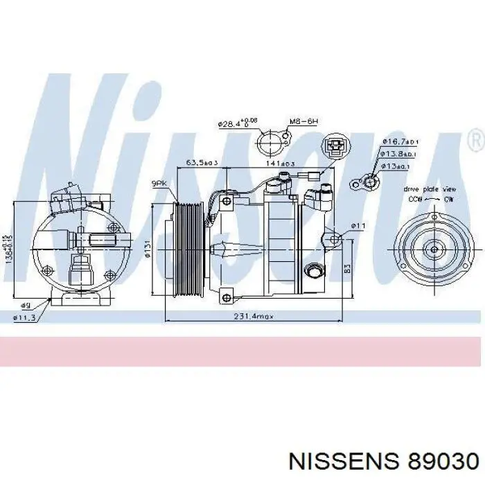 89030 Nissens compresor de aire acondicionado