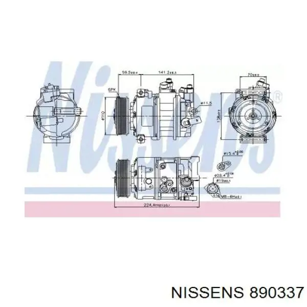 890337 Nissens compresor de aire acondicionado