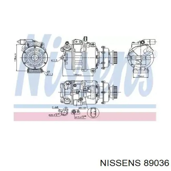 Compresor ac Nissens 89036 precio, desde 213,88 EUR