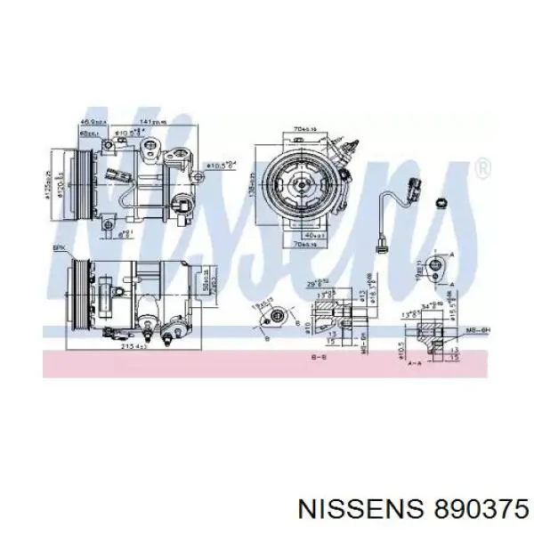890375 Nissens compresor de aire acondicionado