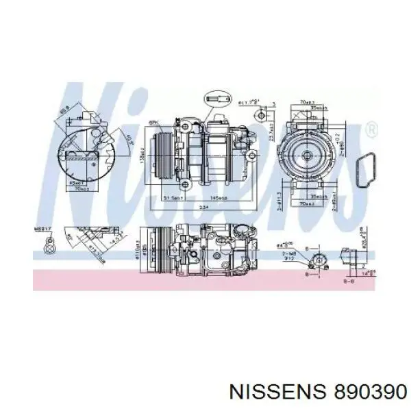 890390 Nissens compresor de aire acondicionado