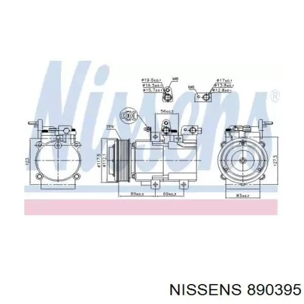 890395 Nissens compresor de aire acondicionado