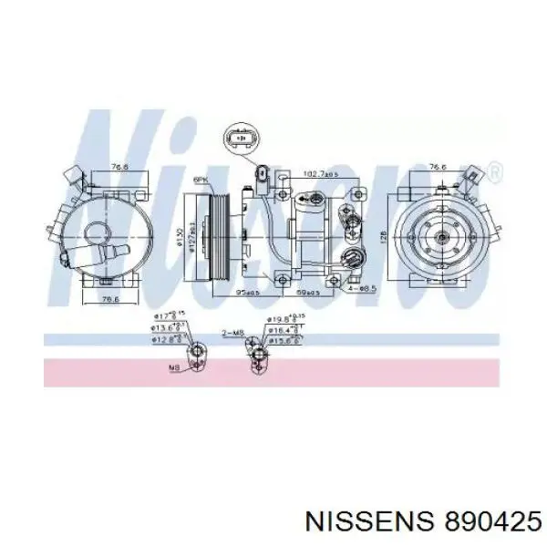 890425 Nissens compresor de aire acondicionado