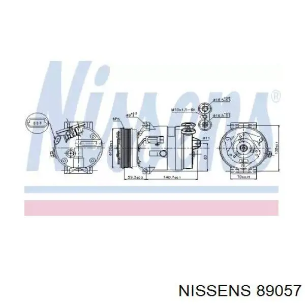Compresor ac Nissens 89057 precio, desde 92,56 EUR