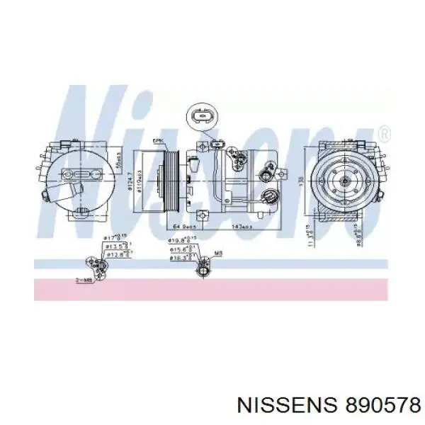 890578 Nissens compresor de aire acondicionado