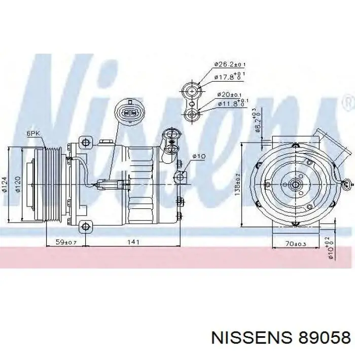 Compresor de aire acondicionado Opel Astra 51, 52, F35, M35