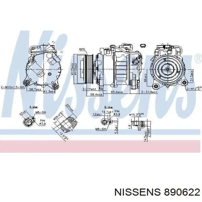 890622 Nissens compresor de aire acondicionado