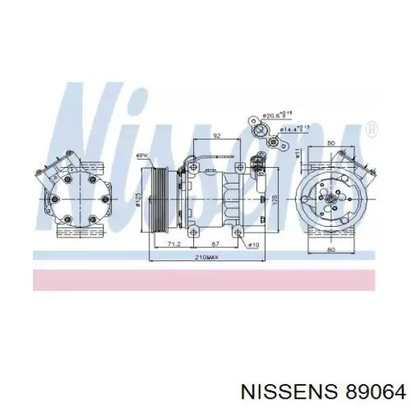 89064 Nissens compresor de aire acondicionado