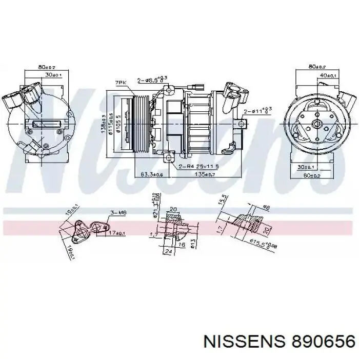 890656 Nissens compresor de aire acondicionado