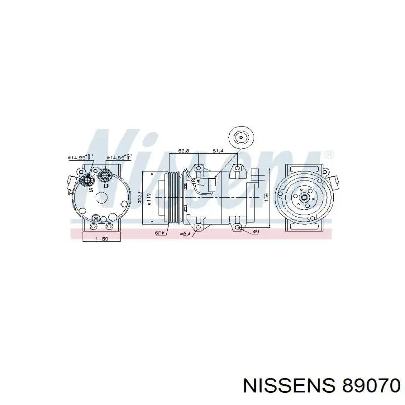 Compresor ac Nissens 89070 precio, desde 246,53 EUR