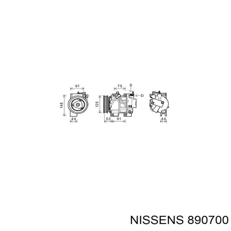 890700 Nissens compresor de aire acondicionado