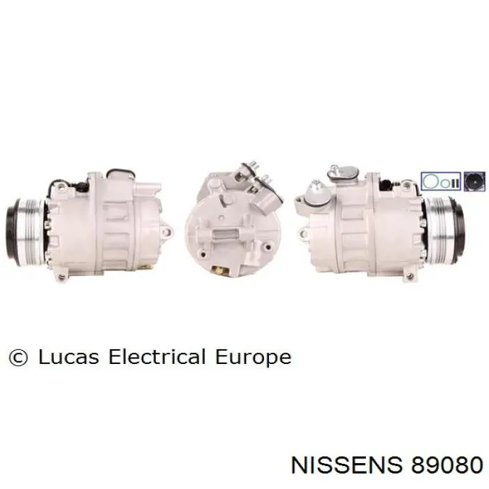 Compresor ac Nissens 89080 precio, desde 305,38 EUR