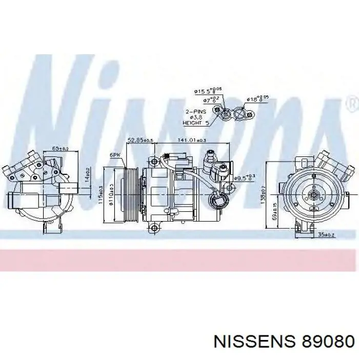 Comprar 89080 Nissens Compresor de aire acondicionado coche