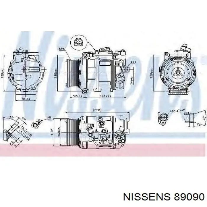 Compresor de aire acondicionado A001230791180 Mercedes