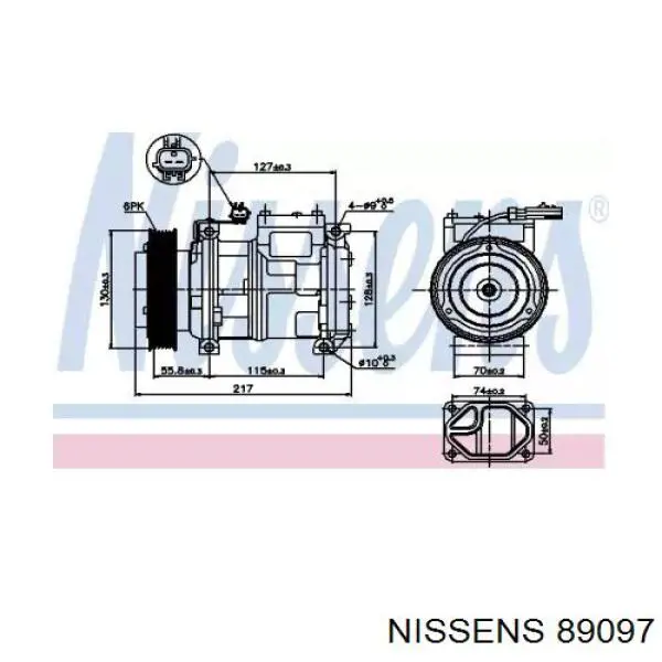 Compresor ac Nissens 89097 precio, desde 254,97 EUR