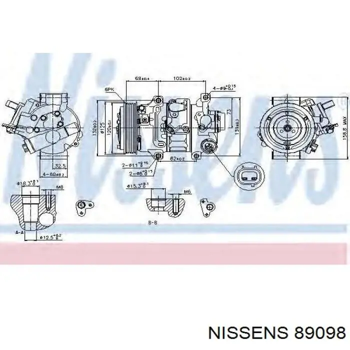 89098 Nissens compresor de aire acondicionado