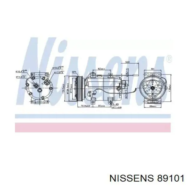 Compresor ac Nissens 89101 precio, desde 343,57 EUR