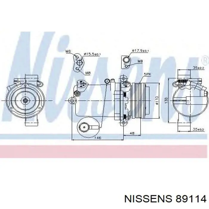 89114 Nissens compresor de aire acondicionado