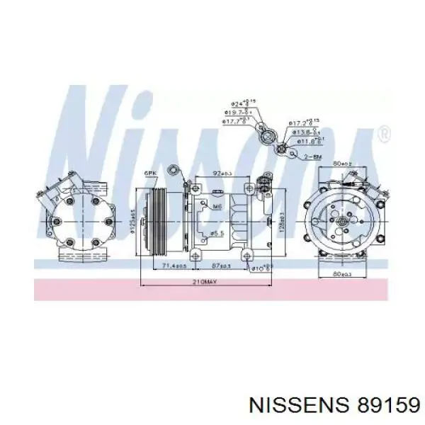 89159 Nissens compresor de aire acondicionado