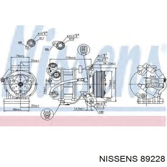 Compresor ac Nissens 89228 precio, desde 240,54 EUR
