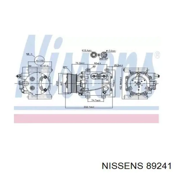 Compresor ac Nissens 89241 precio, desde 261,74 EUR