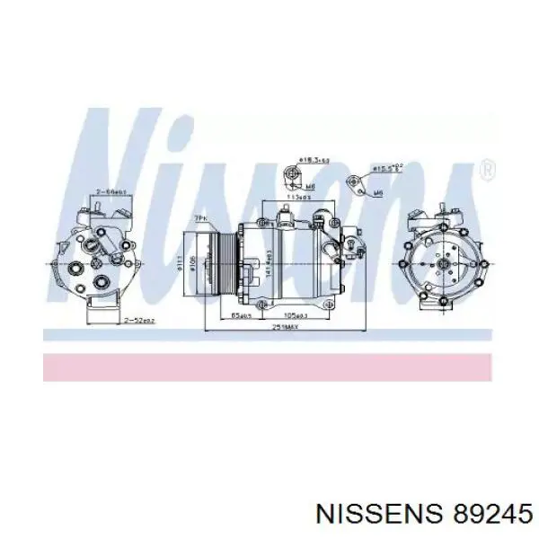 Compresor de aire acondicionado 89245 Nissens