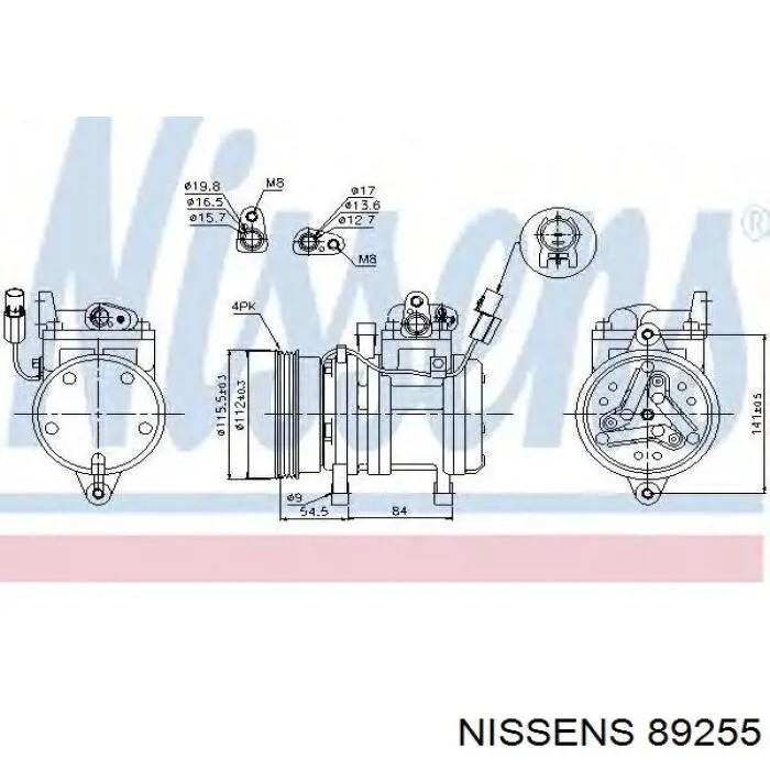 89255 Nissens compresor de aire acondicionado